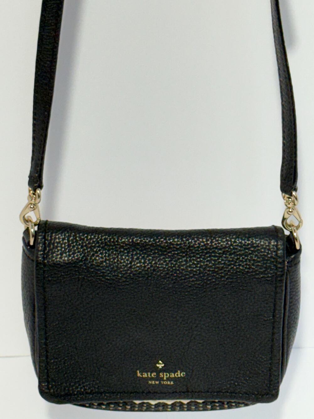 Kate Spade NY Cobble Hill Straw Abela Crossbody, Black Pebble Leather